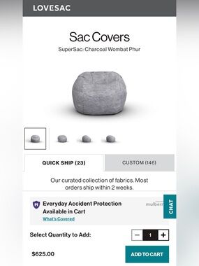 Lovesac Supersac Cover + Ottoman Cover + Drink Holder | 3-Piece Set